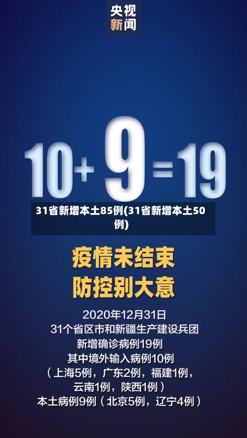 31省新增本土85例(31省新增本土50例)